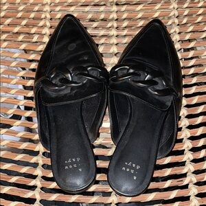 Women's Black Slip-On Mules